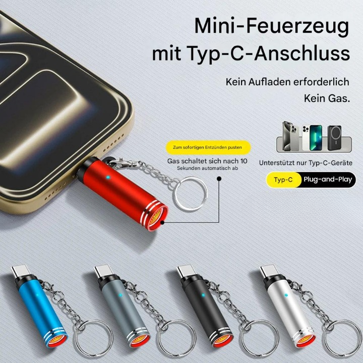 Mini USB-C tragbares Feuerzeug